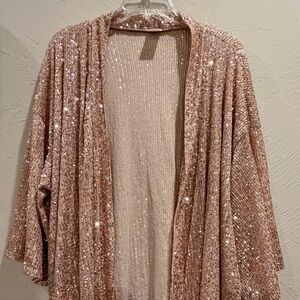 Looking for disco vibes?Women’s Sequin Open Front Jacket 
T1